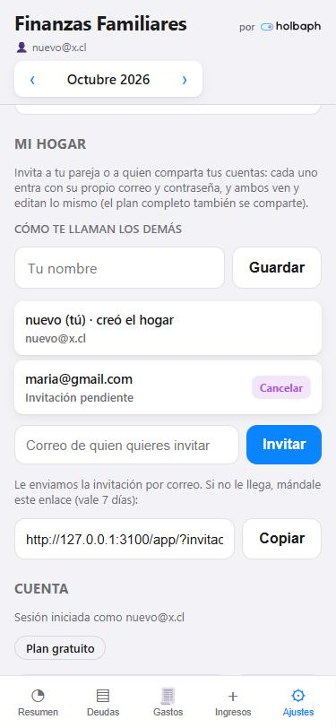 4 · Para sumar a alguien: Ajustes → Mi hogar → su correo → Invitar